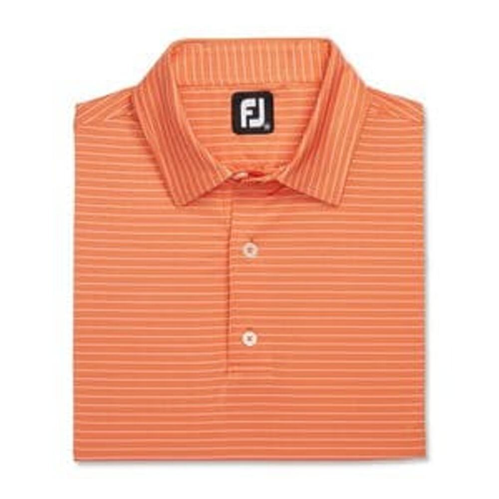 Footjoy performance orange peach strip golf polo shirt sz Large MT93